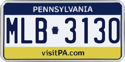 PA license plate MLB3130