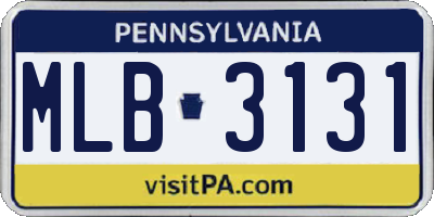 PA license plate MLB3131