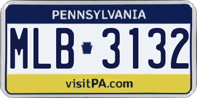 PA license plate MLB3132