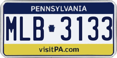 PA license plate MLB3133