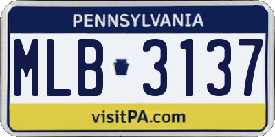 PA license plate MLB3137
