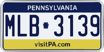 PA license plate MLB3139