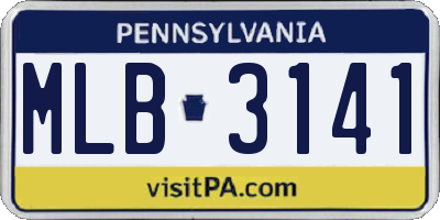 PA license plate MLB3141