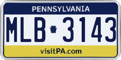 PA license plate MLB3143
