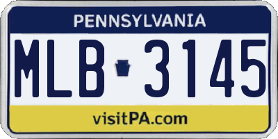 PA license plate MLB3145