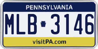 PA license plate MLB3146