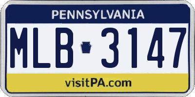 PA license plate MLB3147
