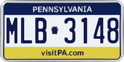 PA license plate MLB3148