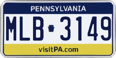 PA license plate MLB3149