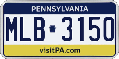 PA license plate MLB3150