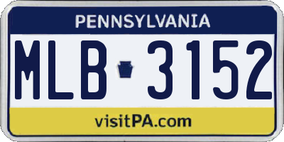 PA license plate MLB3152