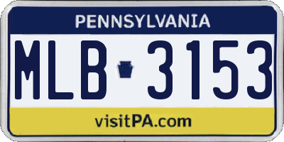 PA license plate MLB3153