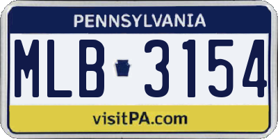 PA license plate MLB3154