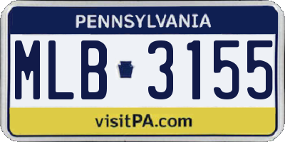 PA license plate MLB3155