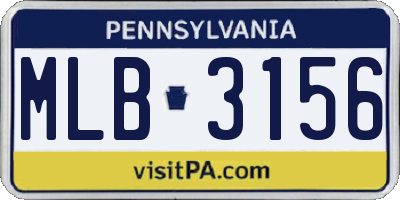 PA license plate MLB3156