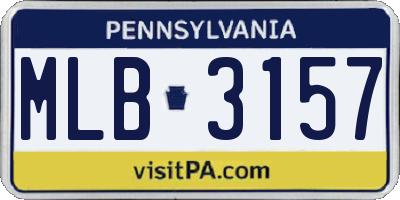 PA license plate MLB3157
