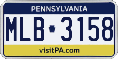 PA license plate MLB3158