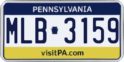 PA license plate MLB3159