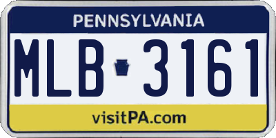 PA license plate MLB3161