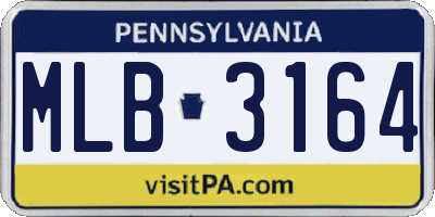 PA license plate MLB3164