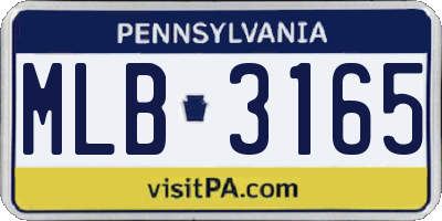 PA license plate MLB3165