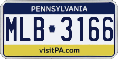 PA license plate MLB3166