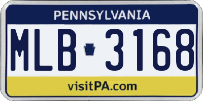 PA license plate MLB3168