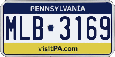 PA license plate MLB3169