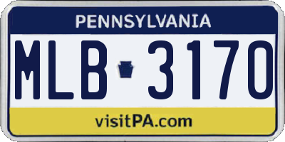 PA license plate MLB3170