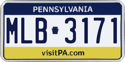 PA license plate MLB3171