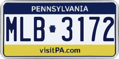 PA license plate MLB3172