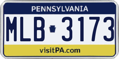PA license plate MLB3173