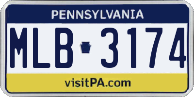 PA license plate MLB3174