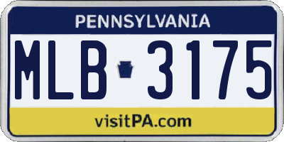 PA license plate MLB3175