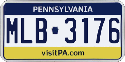 PA license plate MLB3176