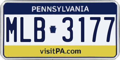 PA license plate MLB3177