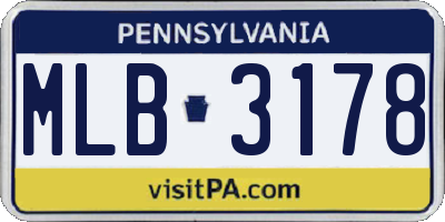 PA license plate MLB3178