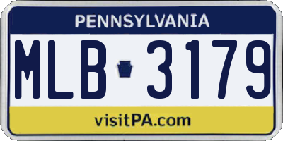 PA license plate MLB3179