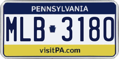 PA license plate MLB3180