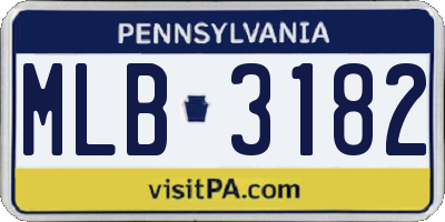 PA license plate MLB3182