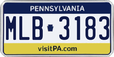 PA license plate MLB3183