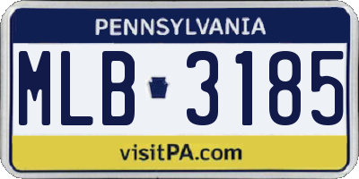 PA license plate MLB3185