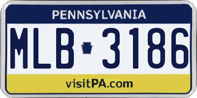 PA license plate MLB3186