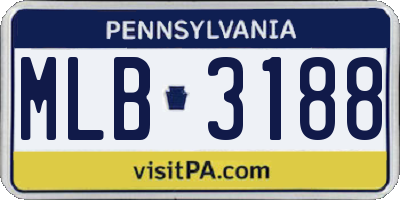 PA license plate MLB3188