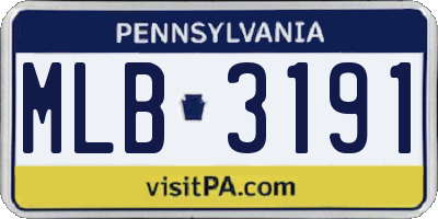 PA license plate MLB3191