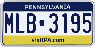 PA license plate MLB3195