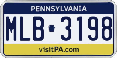 PA license plate MLB3198
