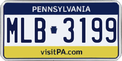 PA license plate MLB3199