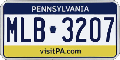 PA license plate MLB3207