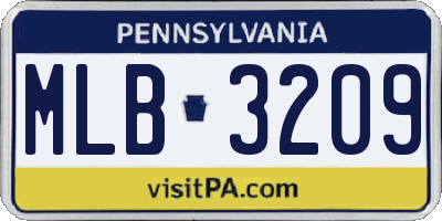 PA license plate MLB3209